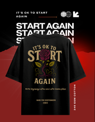IT'S OK to start again.(Unisex Oversized Black)