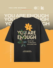 You are enough (Unisex Oversized Black)