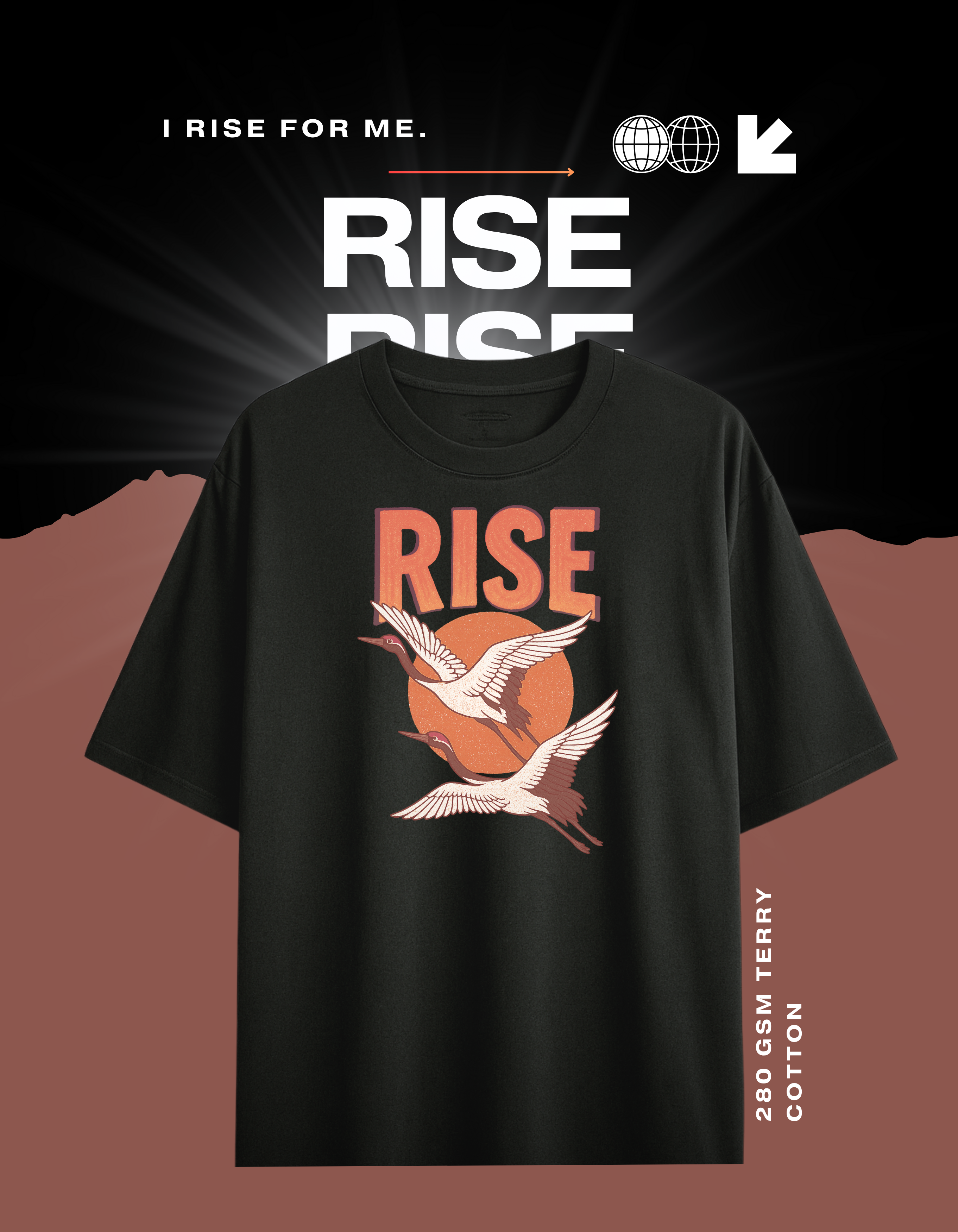 Rise (Unisex Oversized Terry Black)