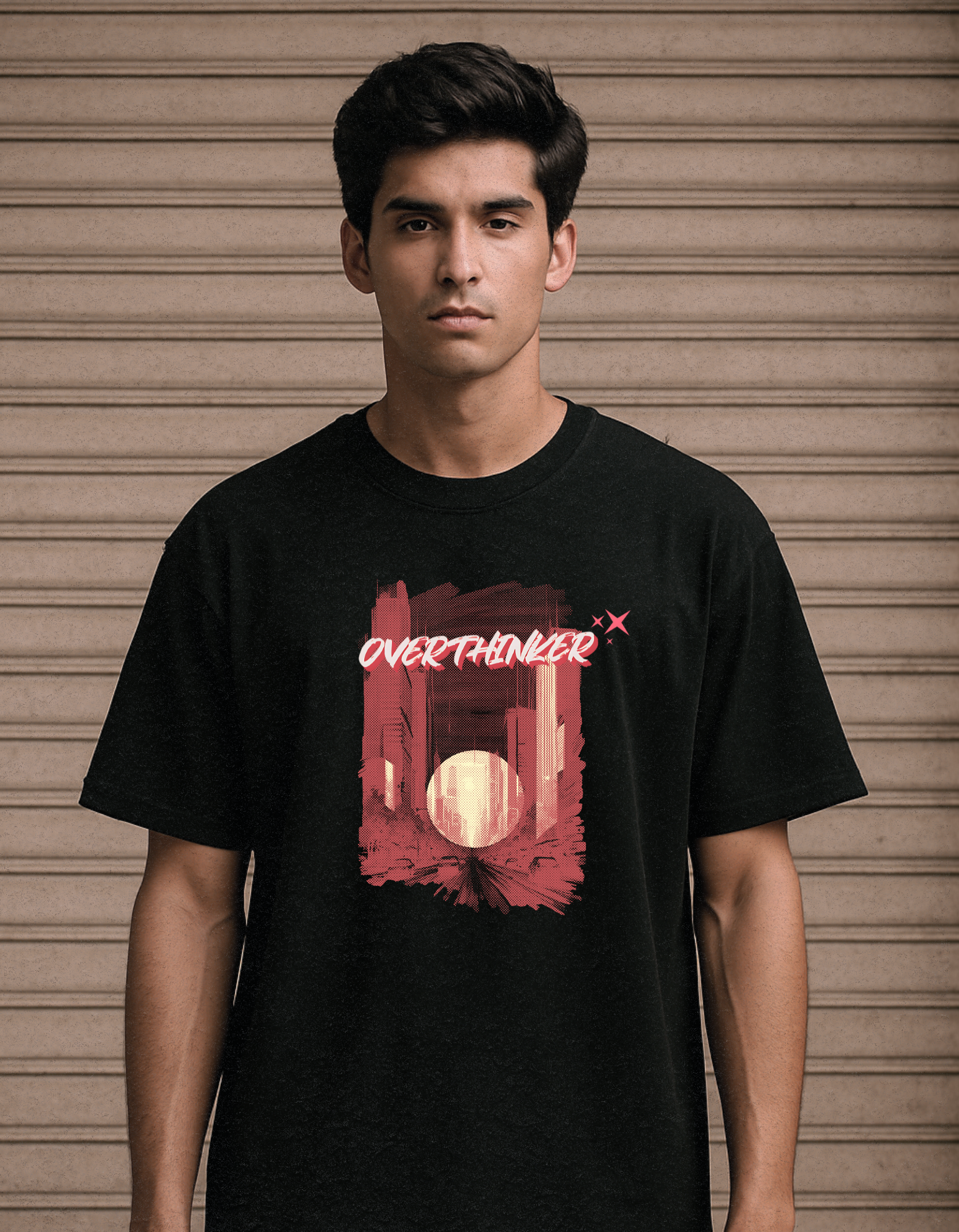 Overthinker- (Unisex Oversized Terry Black)