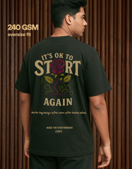 IT'S OK to start again.(Unisex Oversized Black)