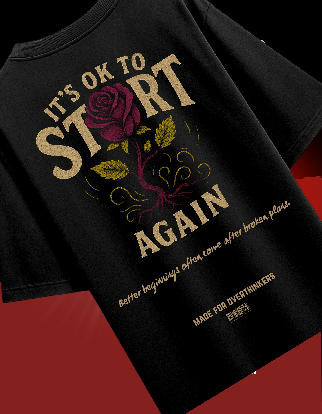 IT'S OK to start again.(Unisex Oversized Black)