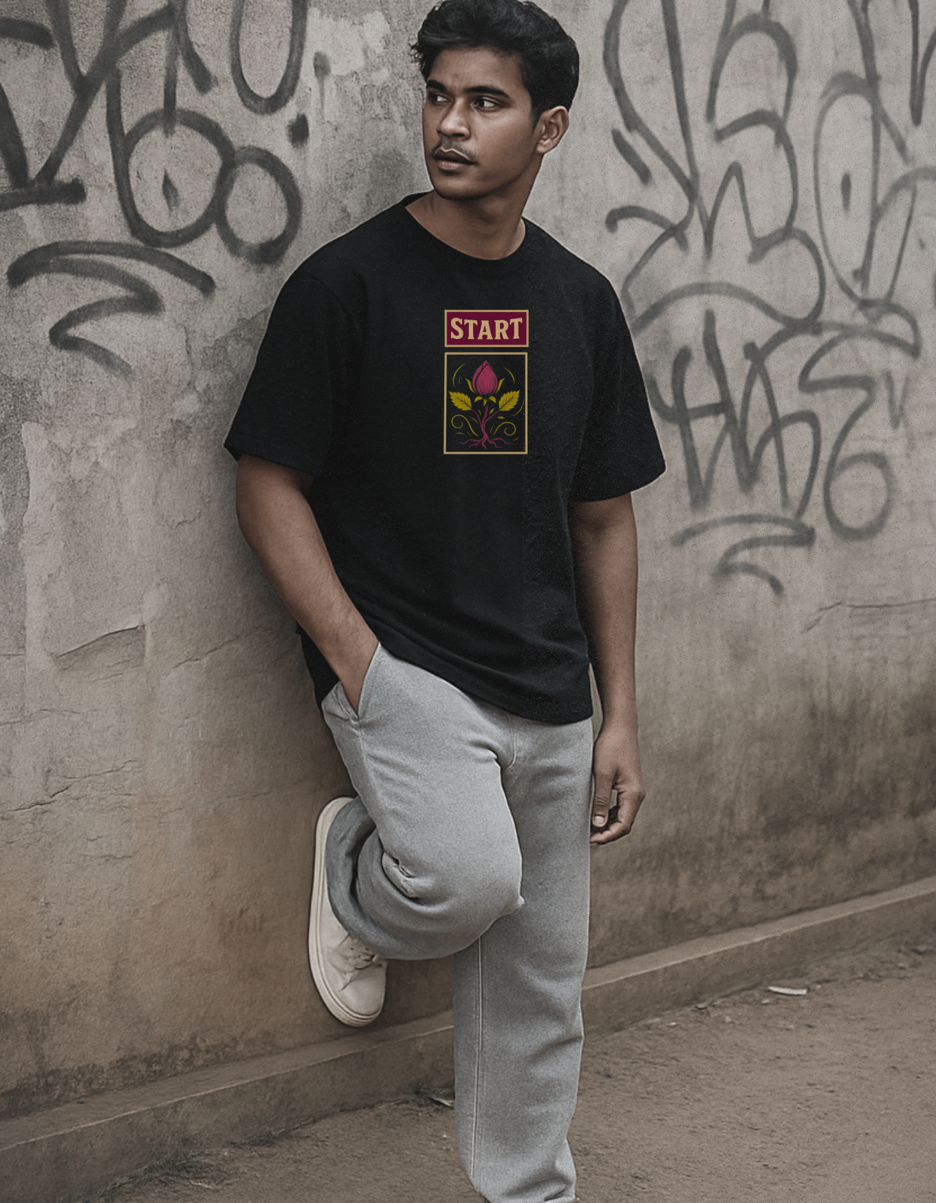IT'S OK to start again.(Unisex Oversized Black)