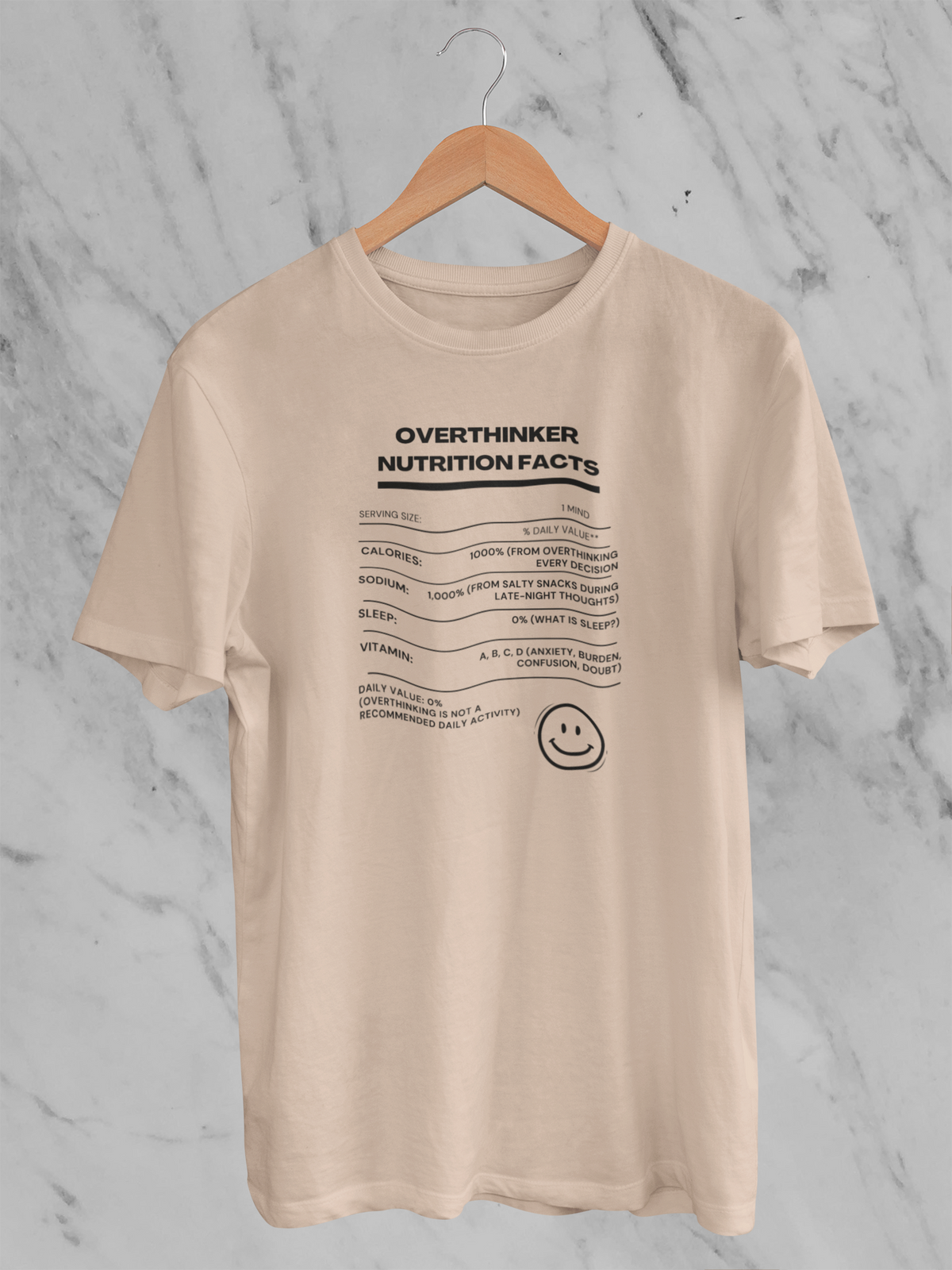 Overthinker Nutrition Facts - Unisex T-Shirt